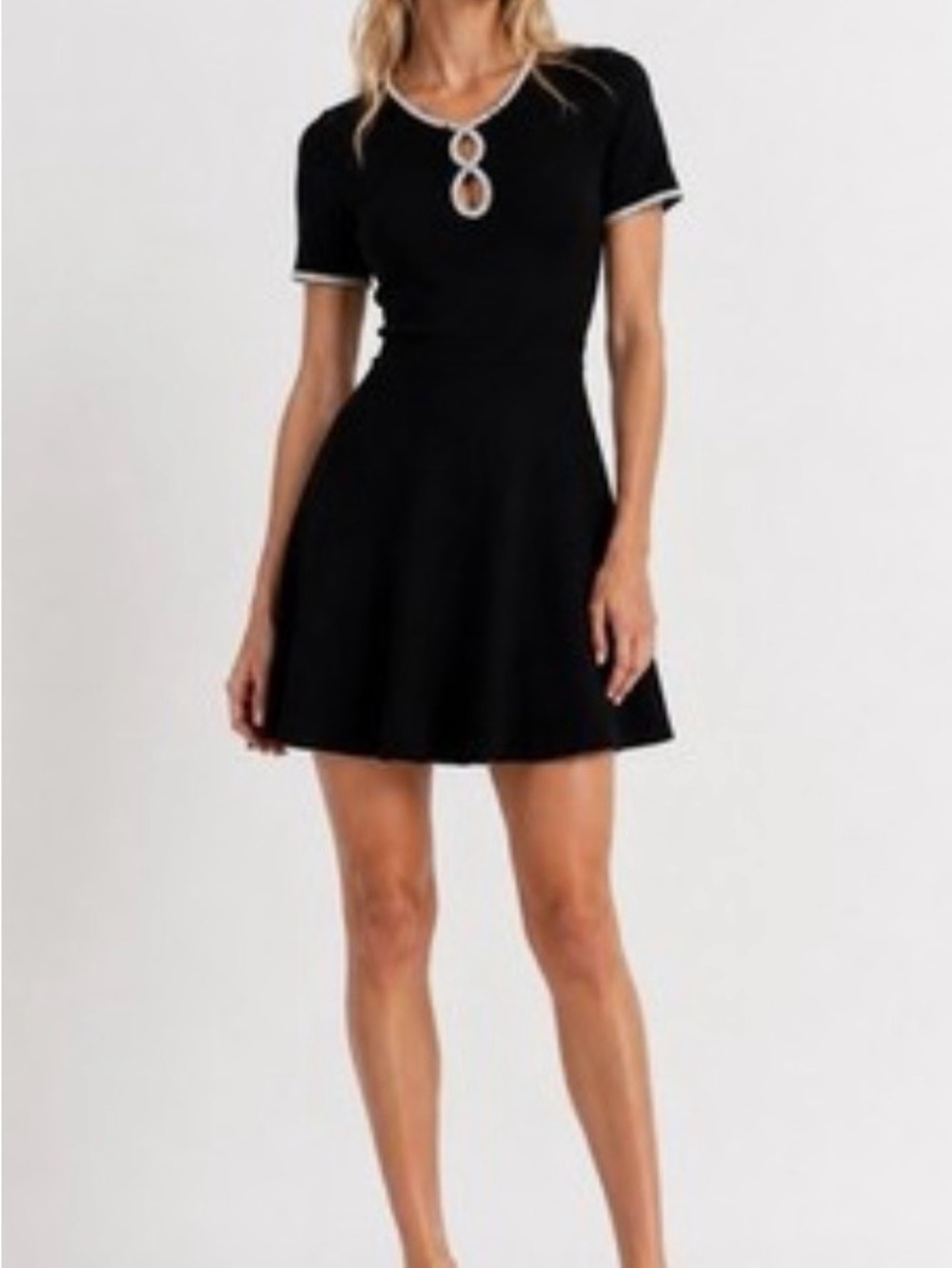 Sandro Paris Megane Embellished velvet Knit Dress